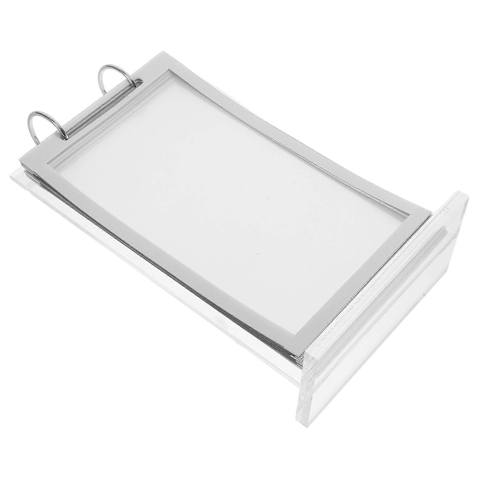 Multi-Page Flip Acrylic Sign Holder for Table with Transparent Display Stand 4Pcs