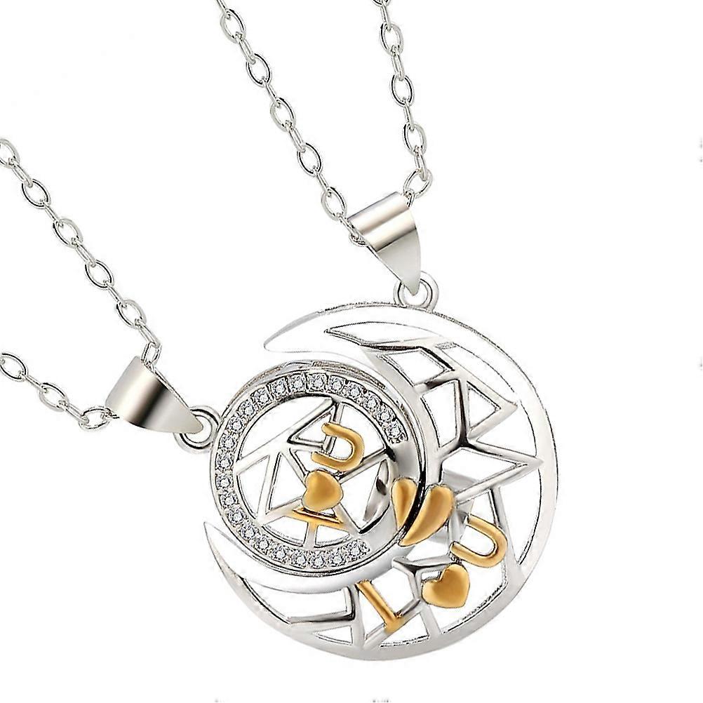 Sun Moon Necklace Decorative Collarbone Accessories Assorted Color 45.5CM 1Set