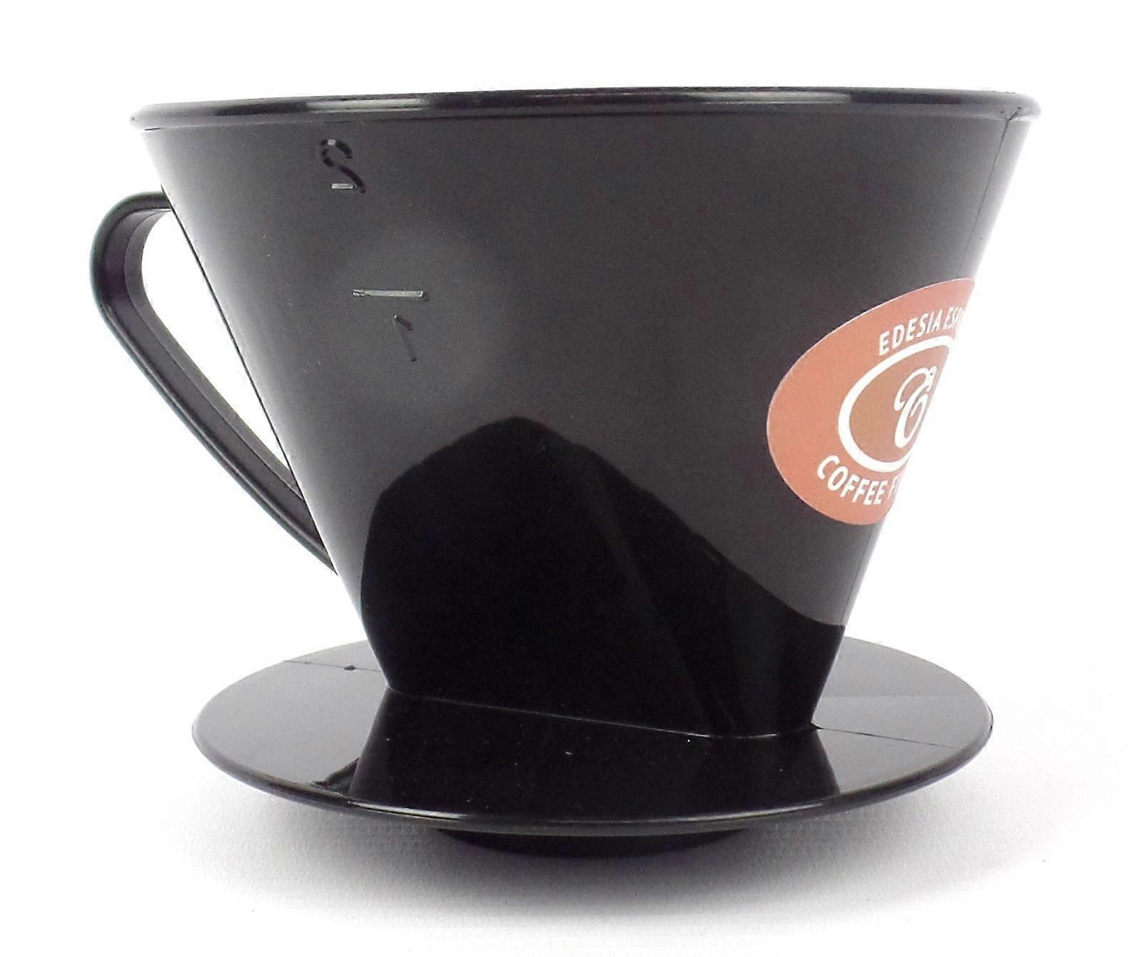 Black Plastic Coffee Filter Cone 2 Pack Reusable Manual Pour Over Dripper Durable Build
