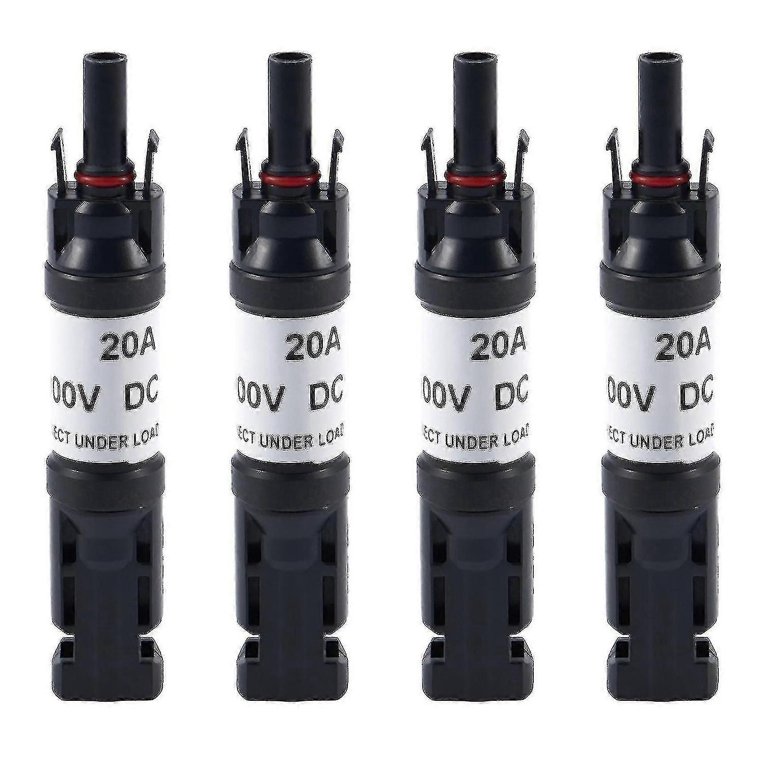 4x 20a In-line Diode Connector Ip67 Solar Panel Cable Connectors