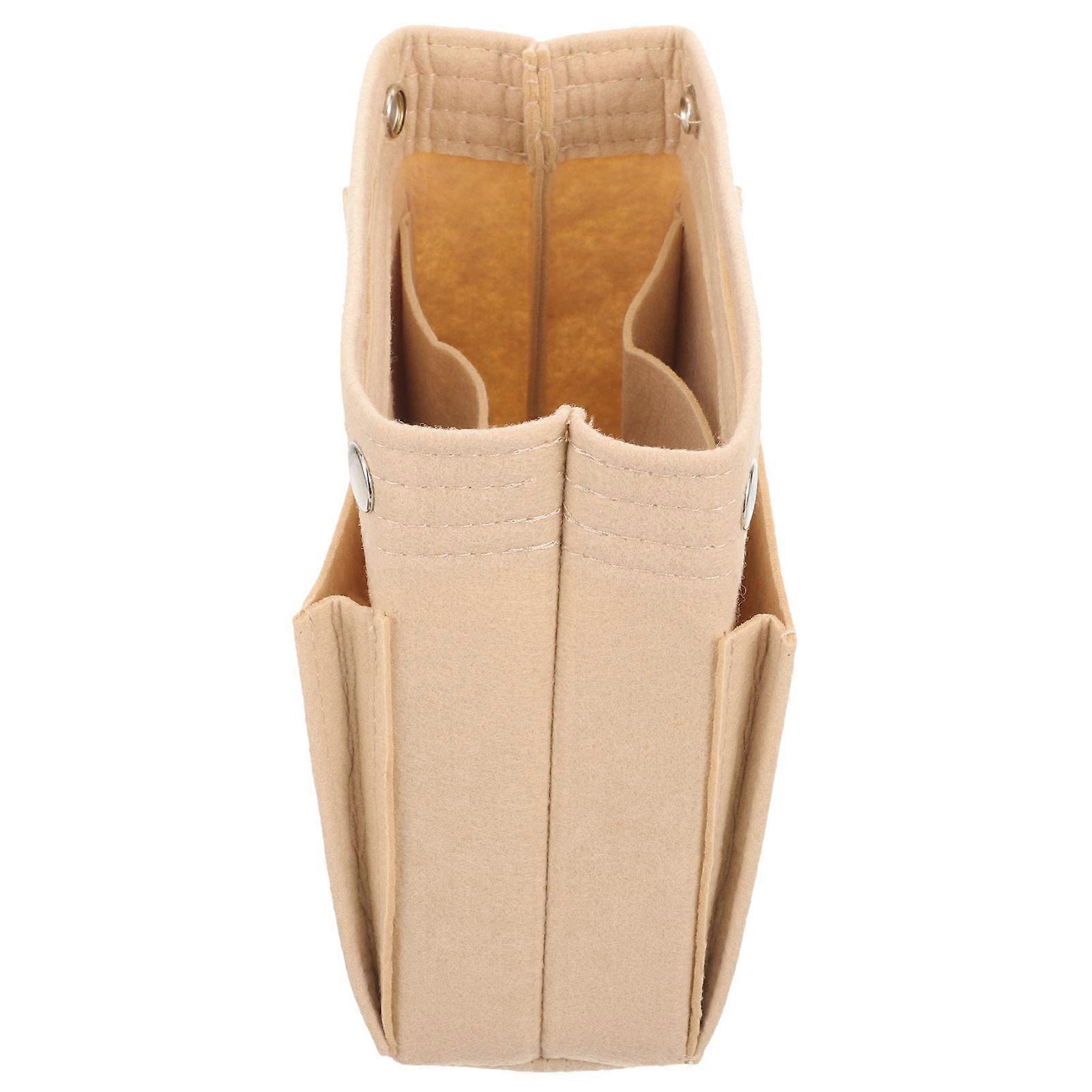 Khaki Felt Purse Insert Organizer for Travel Small Handbag Insert