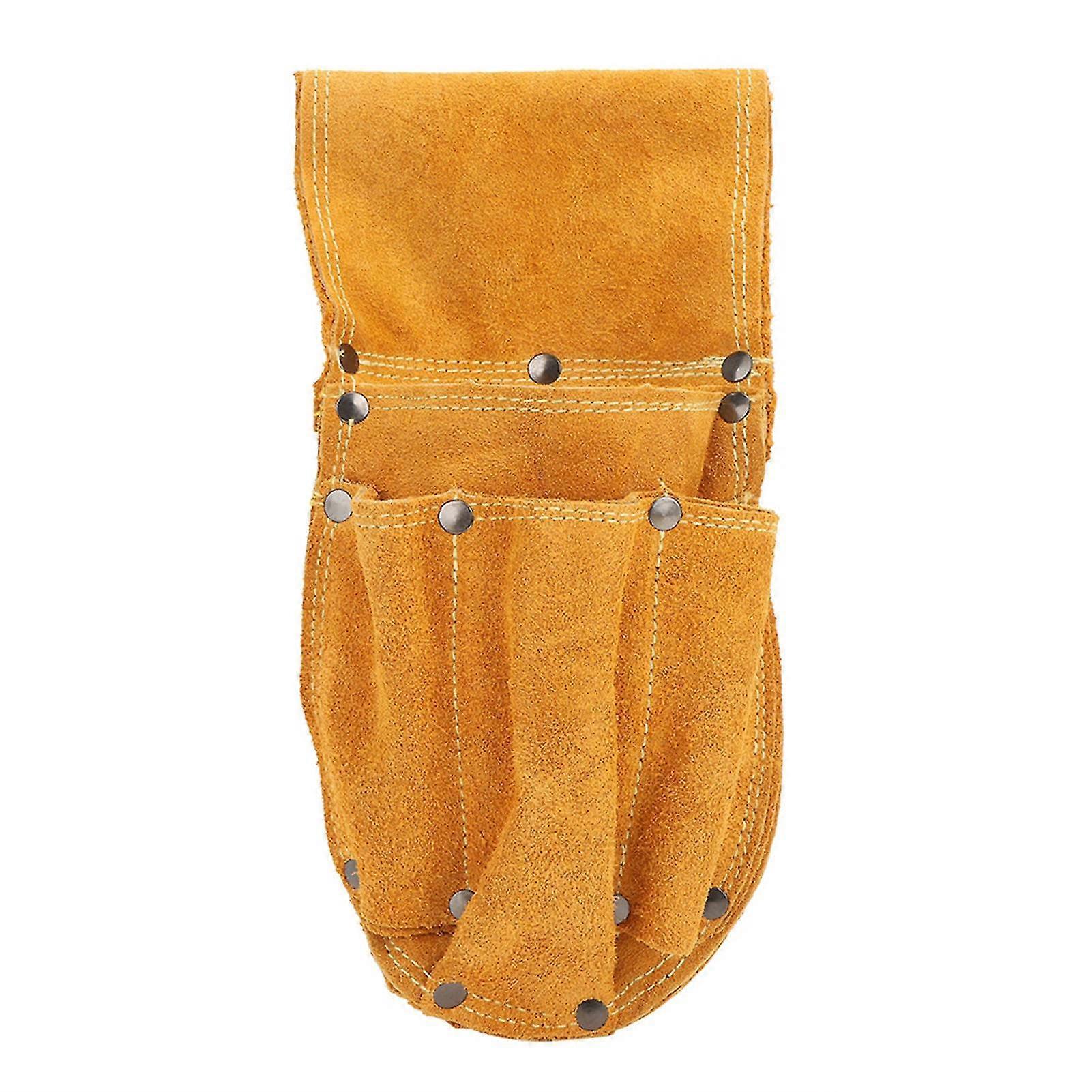 Thickened Tool Waist Bag Durable Multifunctional Yellow Cowhide Hardware Tool Storage Toolkit 25-26