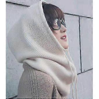 Donne inverno berretto cappello cashmere donna lavorato a maglia sciarpa con cappuccio passamontagna per le donne antivento caldo berretto di lana calda