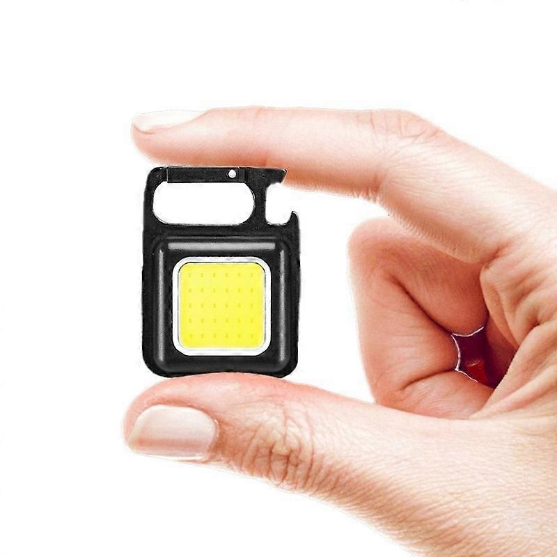 Mini LED Portable Keychain Flashlight: Multifunctional COB Work Light, Rechargeable, Strong Magnet, for Outdoor Camping