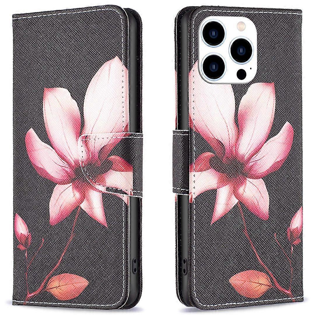 For iPhone 16 Pro Case Wallet Leather Flip Phone Cover Pattern Print