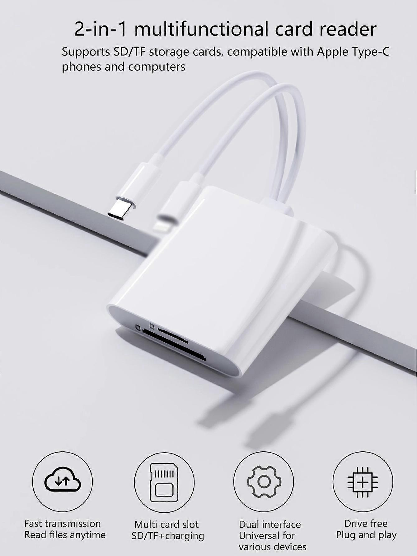 Dual card two-wire card reader, plug and play, stable transmission, support SD/TF card reader, multi-function card reader