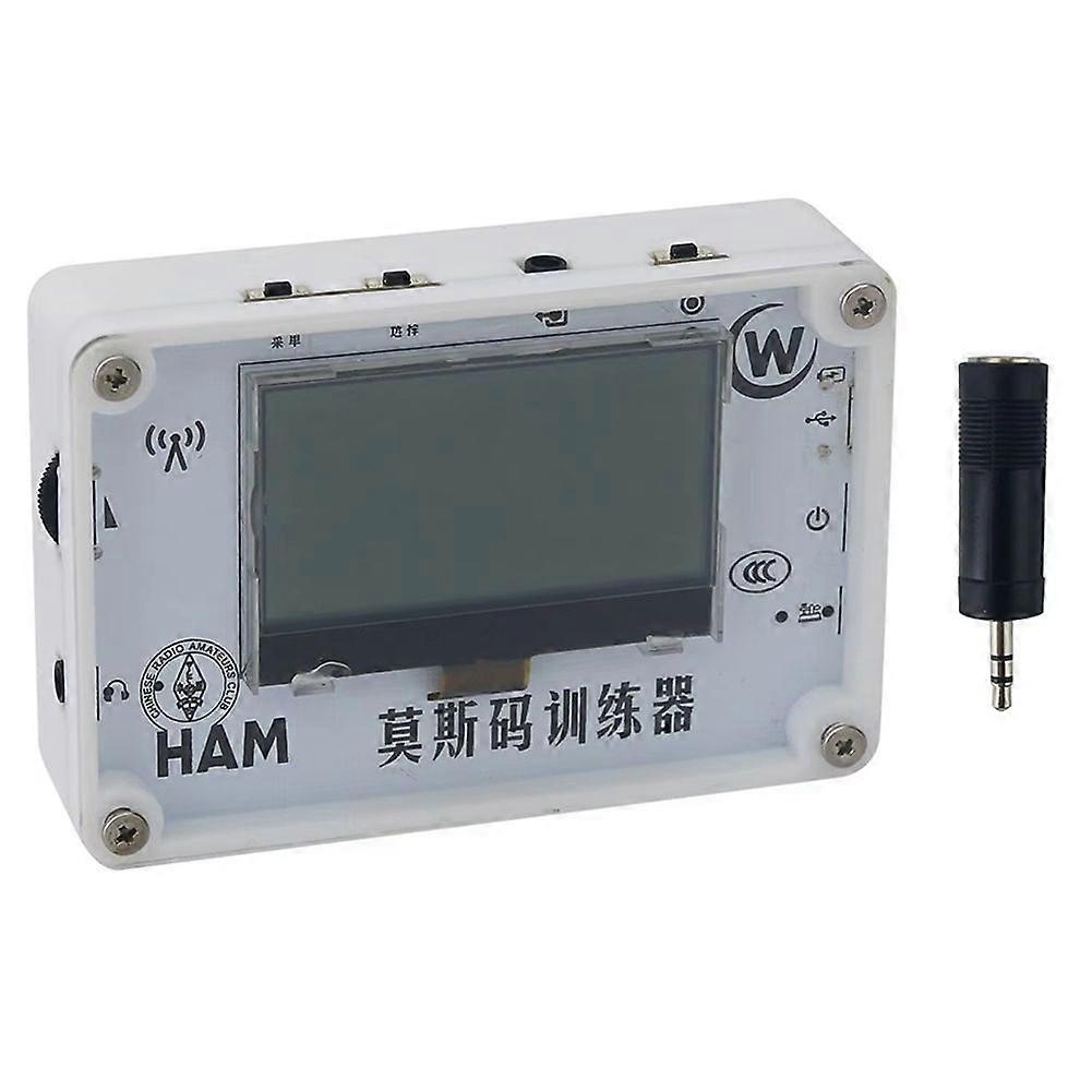 Portable Mini Morse Code Trainer Automatic CW Key with 2.3-Inch LCD Screen Support Chinese/English Switch