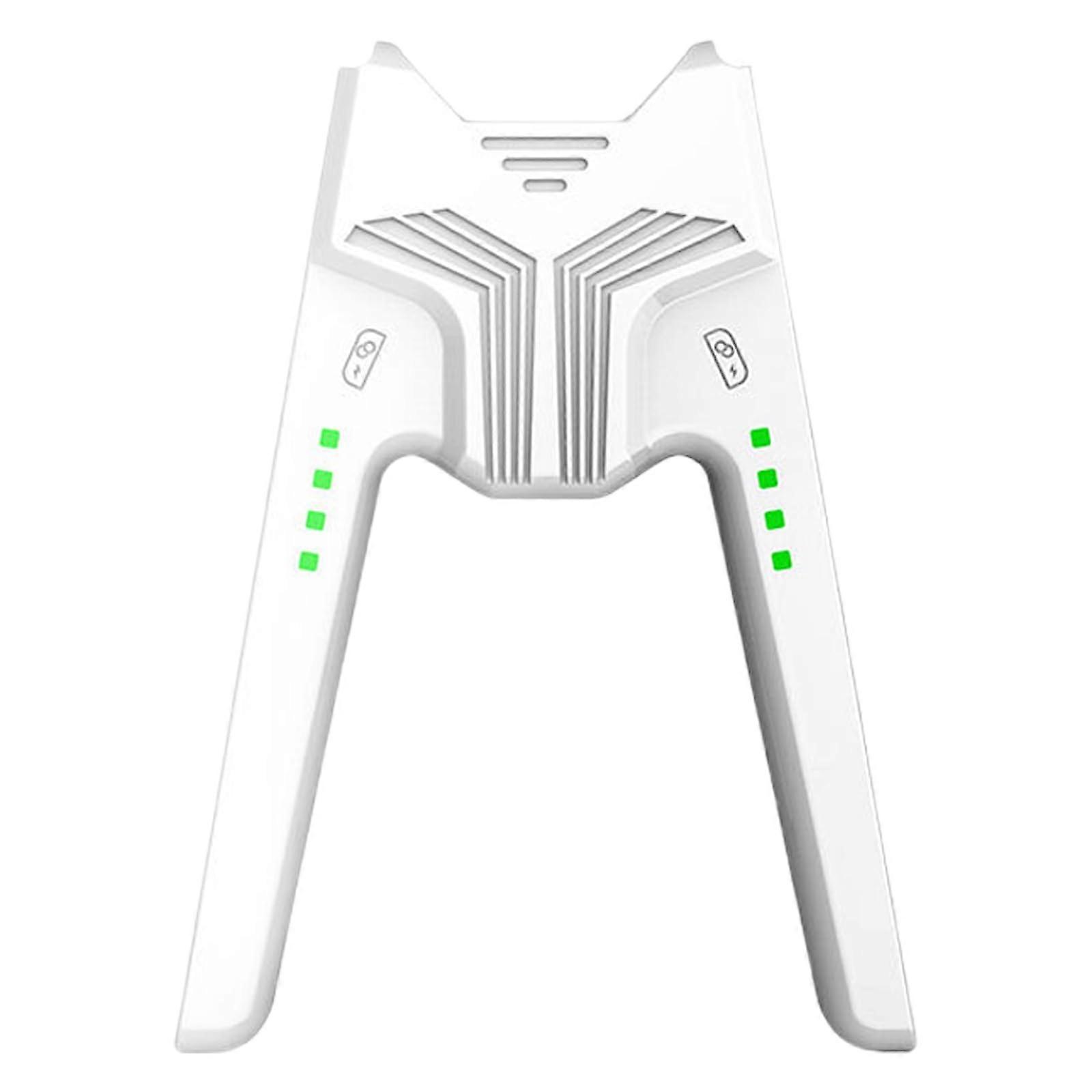 Charging Grip for Game Controller, V Shaped Ergonomic Design, Fast Dual Charge with LED, White