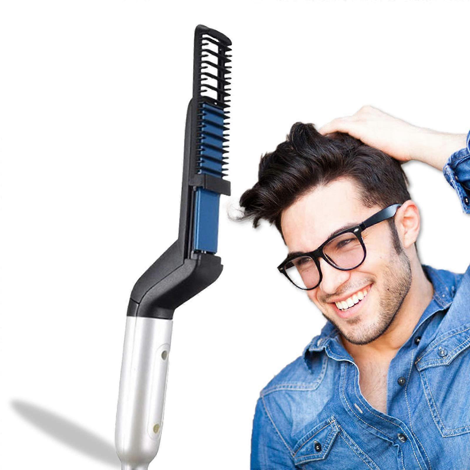 Beard Straightening Brush with Adjustable Heat, Dual Function Hot Comb for Hair and Beard Styling