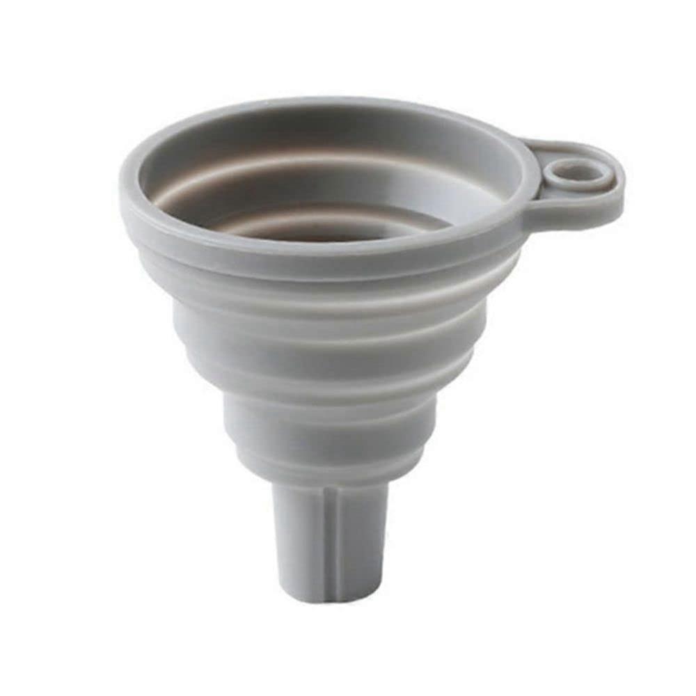 Silicone Folding Funnel for Liquids and Powders, Collapsible Kitchen Tool Grey