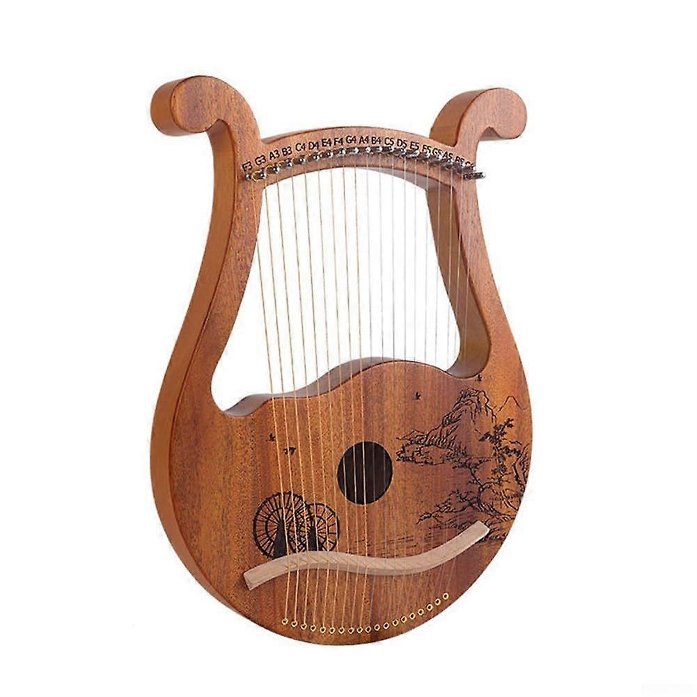 Lyre Harp 19 Strings Solid Mahogany with Tuning Wrench for Beginners and Professionals