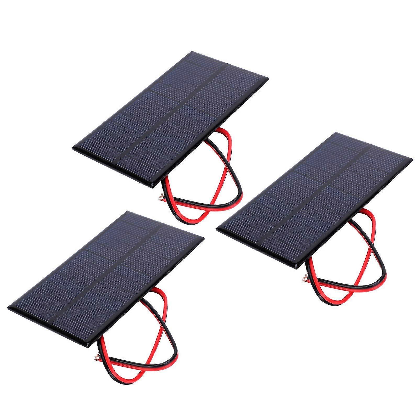 3pcs 6V 1W Polycrystalline Solar Panel with Cable,  Efficiency Weatherproof for DIY Projects