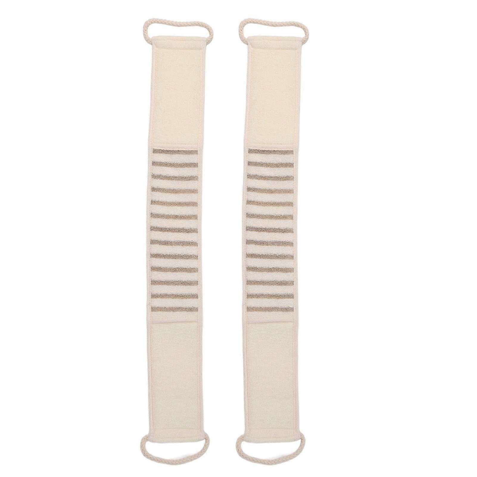 2pcs Double Sided Linen Back Scrubber with Handles for Deep Exfoliating Shower Cleaning
