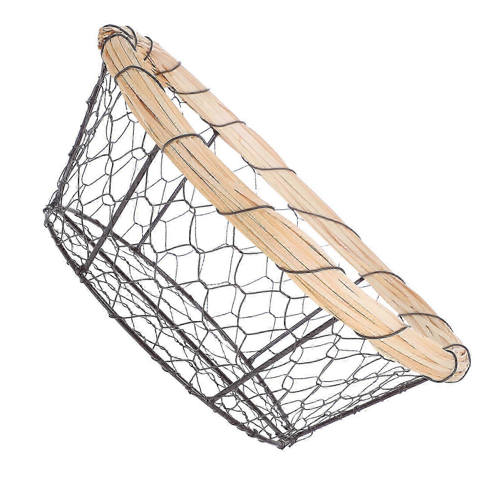 Rustic Iron Basket for Bread and Snacks Storage 1 Piece for Kitchen Use