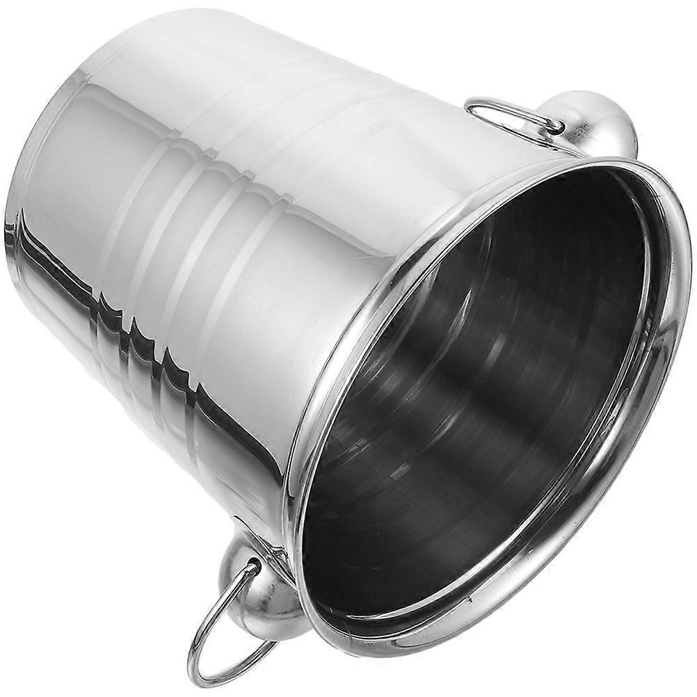 Silver Stainless Steel Ice Cube Bucket for Storage Use Party Ice Container