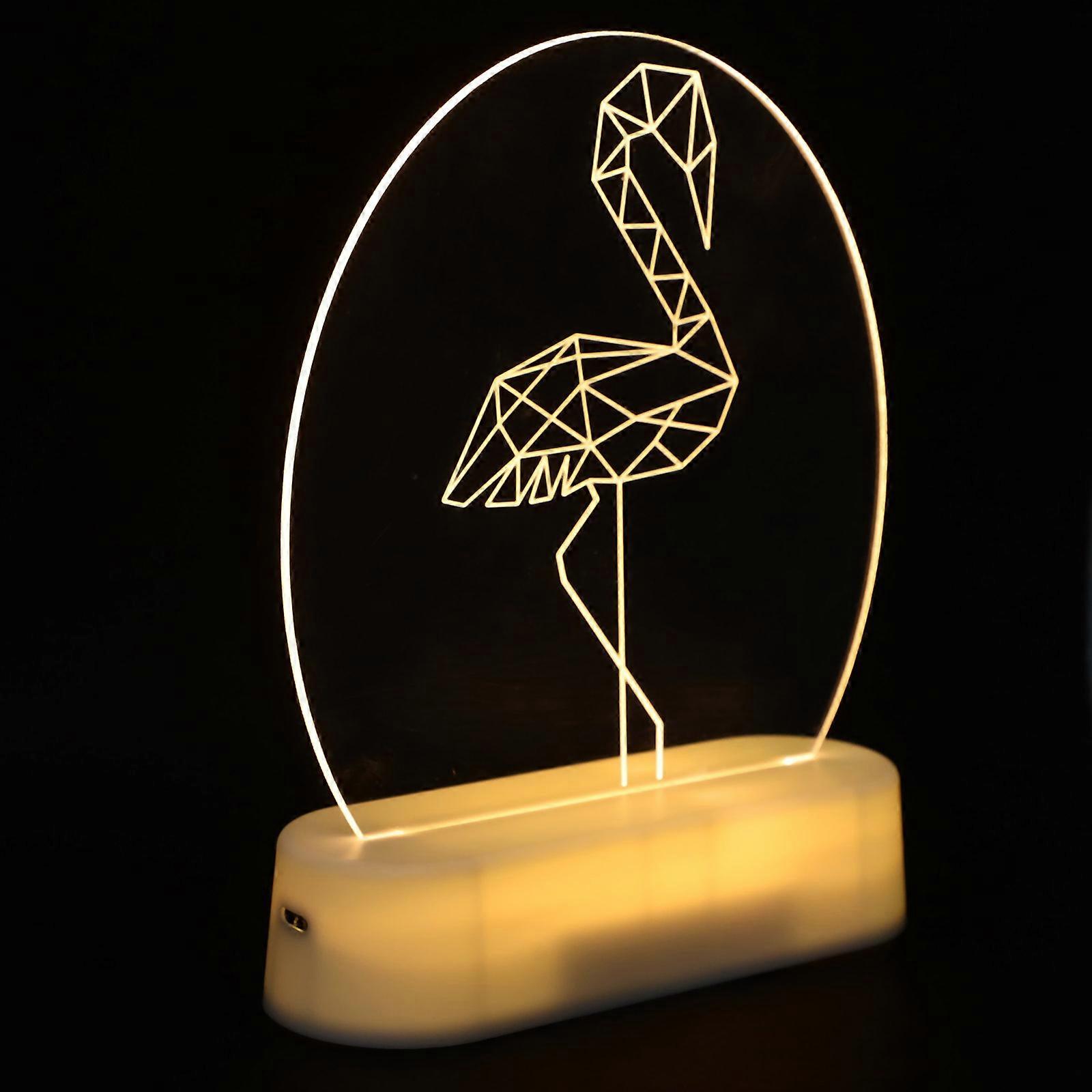 White Bedside Night Light with Creative 3D Lamp for Living Room