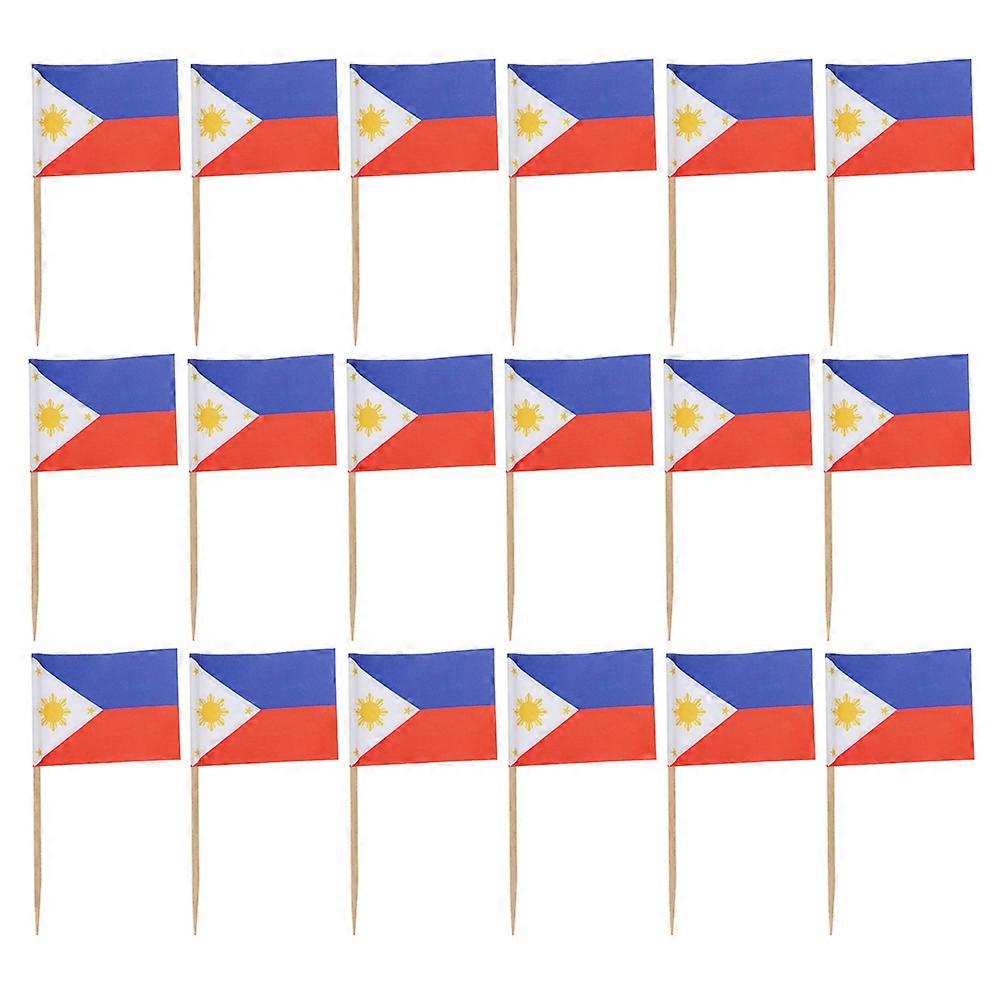 Party Fruit Picks Philippines Flag Toothpick Flags for Dessert 200Pcs