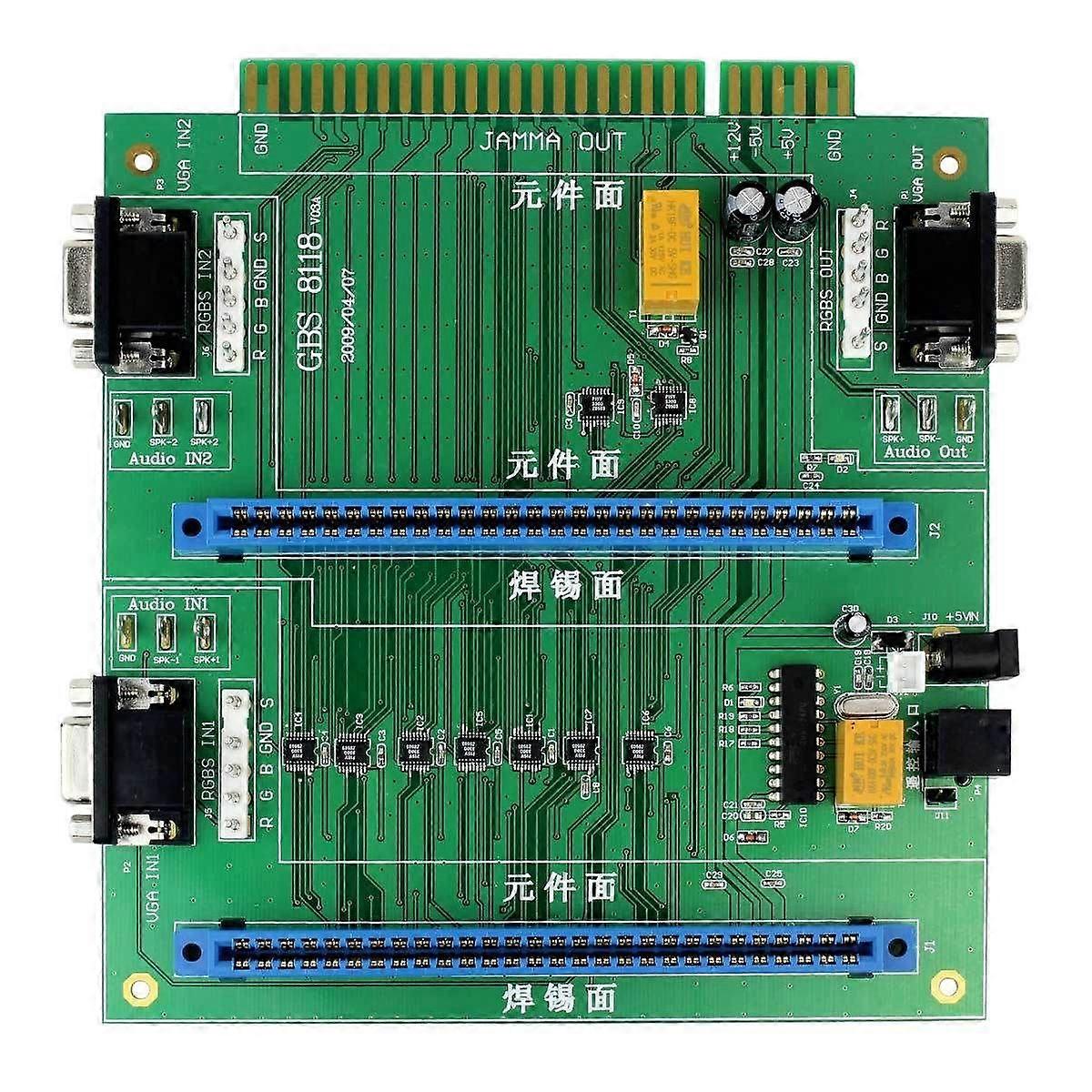 JAMMA 2in1 Arcade Game PCB Switcher with Remote for Dual Board Cabinet Setup
