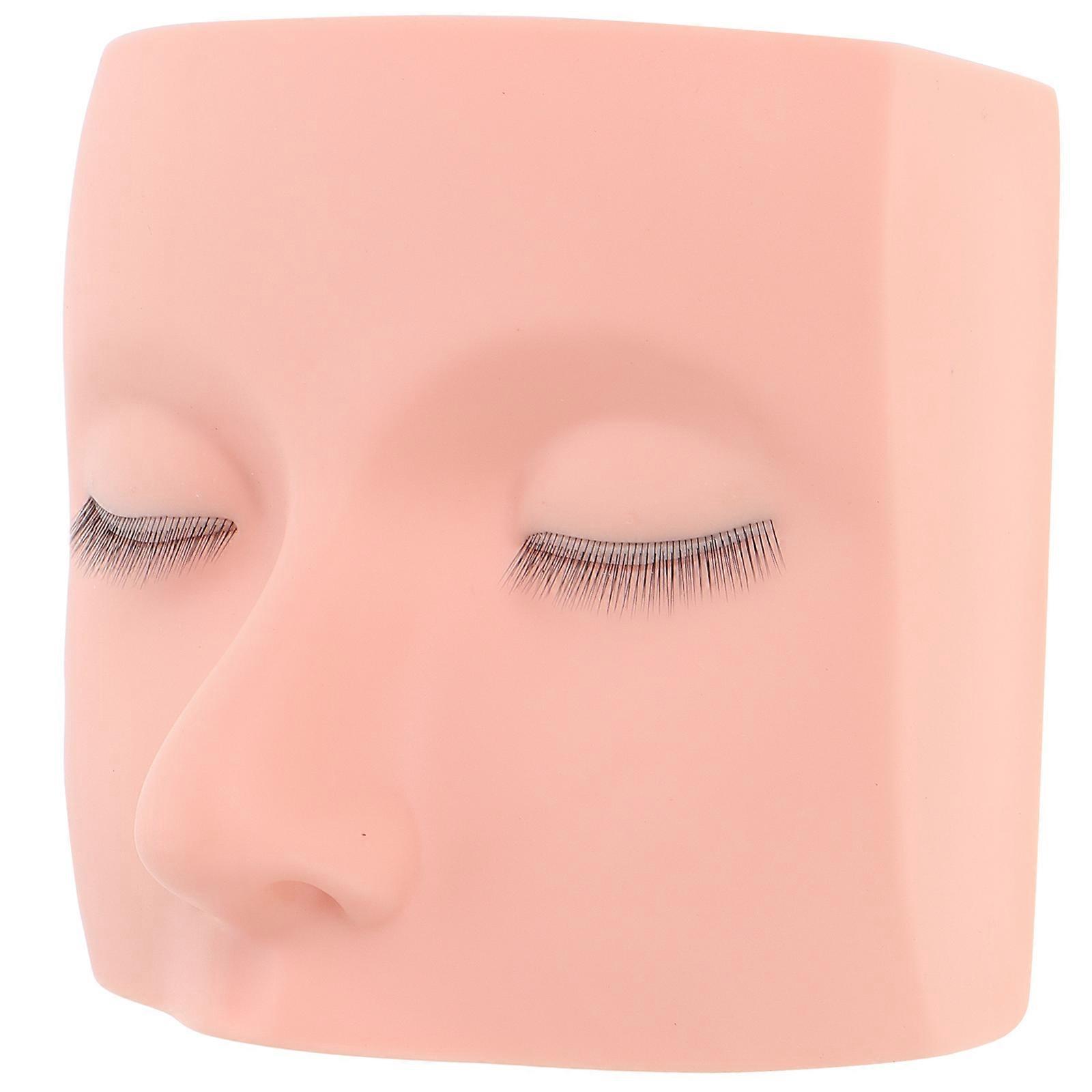 3Pcs Silicone Eyelash Mannequin Head for Makeup Practice and Training