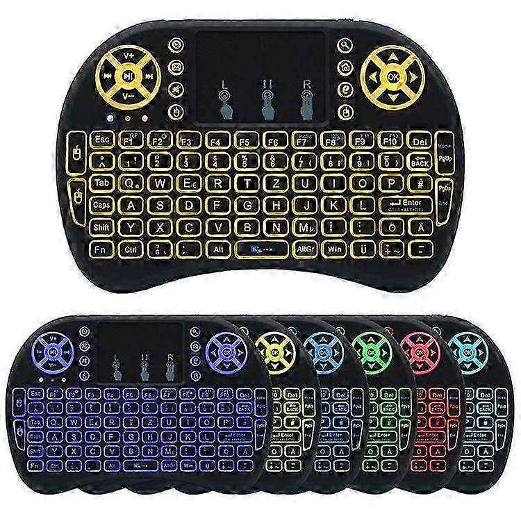 Wireless Mini Keyboard Remote Control Touchpad Mouse Combo Controller with RGB