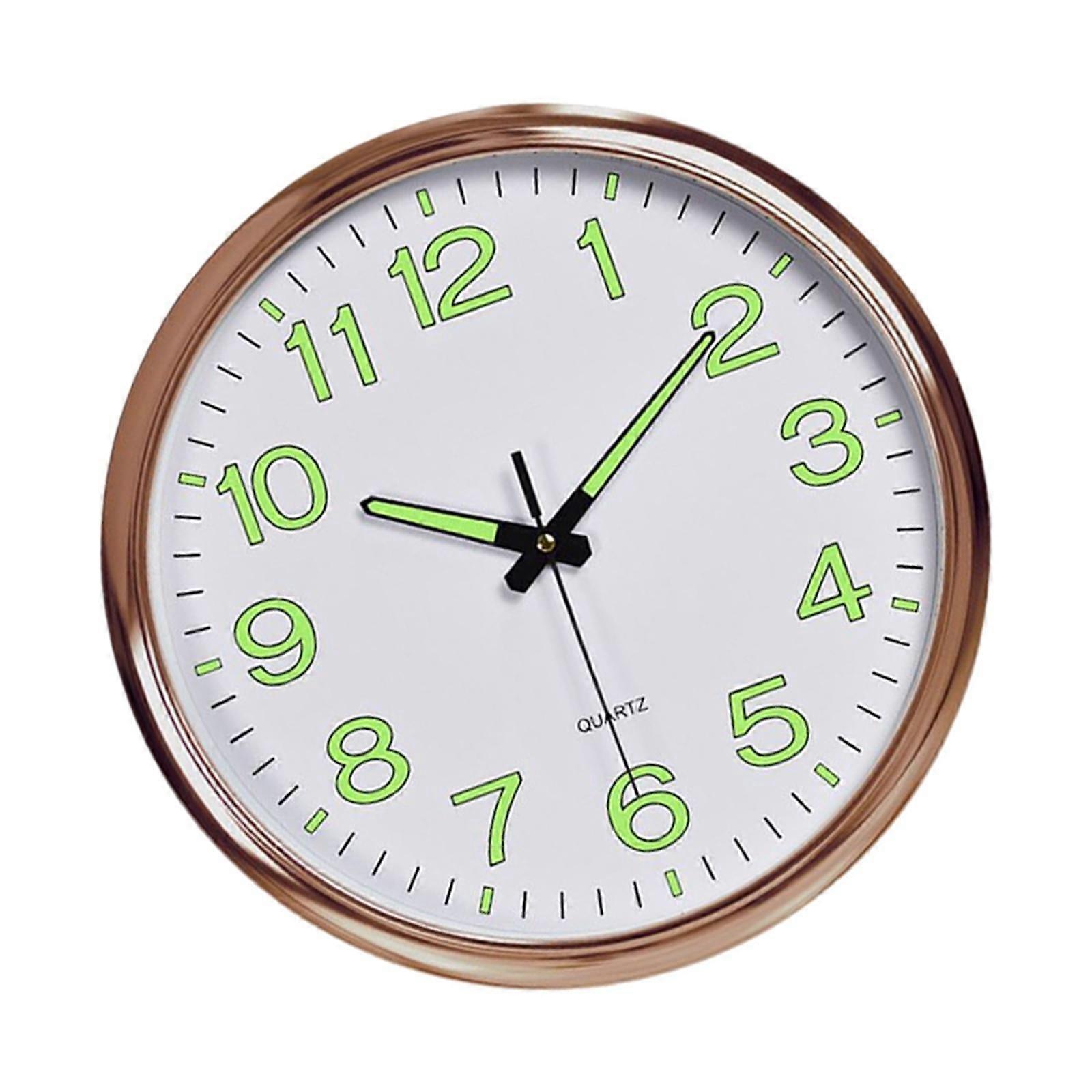 Luminous Wall Clock Non Ticking Night Light with Glowing Function Accurate Sweep White