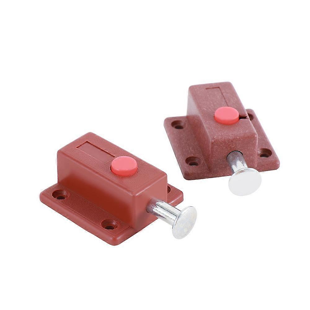 Home Improvement Cabinet Door Hardware Push Button Lock Door Bolt Spring Loaded