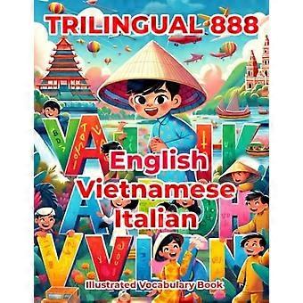 Trespråklig 888 engelsk vietnamesisk italiensk illustrert vokabularbok fargerik utgave