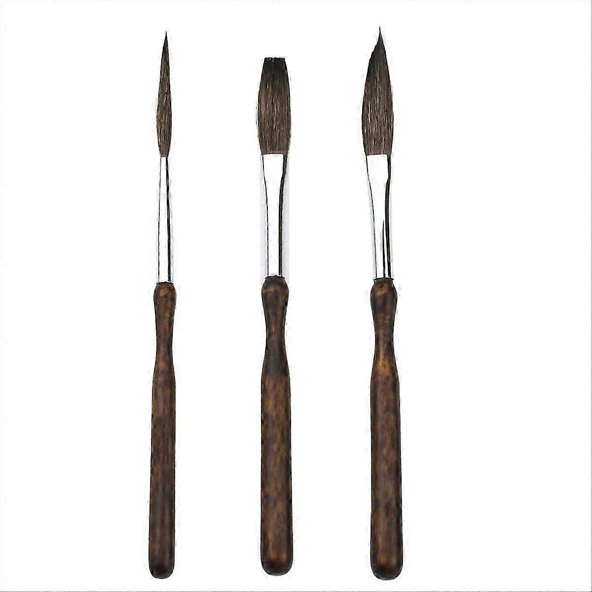 Pinstriping Brush Kit,3 Pcs Professional Striping Brushes Long Liner Script Scroll Rigger Brushes