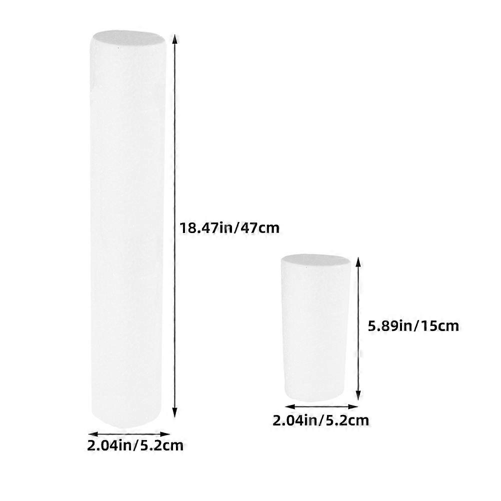 Polystyrene Foam Cylinders for DIY Craft Supplies 9Pcs White Solid Tubes