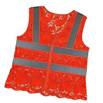 Gilet réfléchissant haute visibilité, fermeture éclair sur le devant, équipement de sécurité ultraléger pour la course à pied, le vélo, la promenade de chiens, unisexe, orange, taille L
