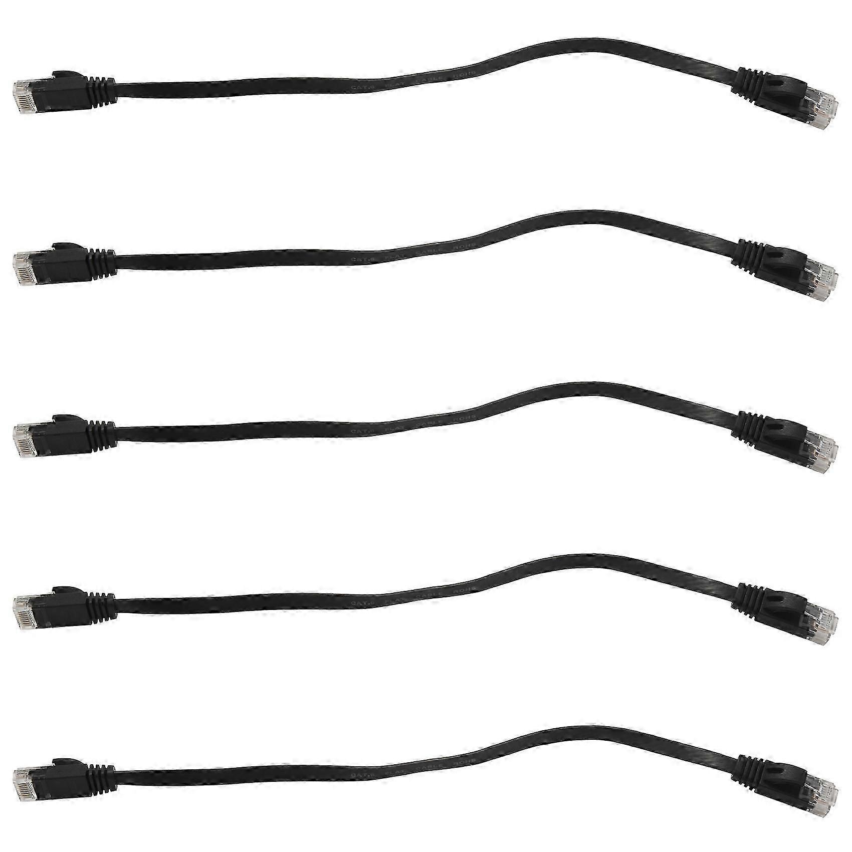 30 Pcs 1 Ft Flat Internet Network Cable Solid Cat6 High Speed Patch Lan Wire with Snagless Rj45 Connectors