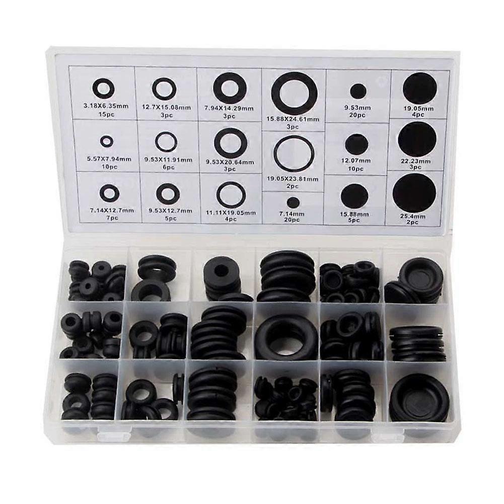 125 Pcs Rubber Grommets Kit - Assorted Sizes Wire Insulation Set