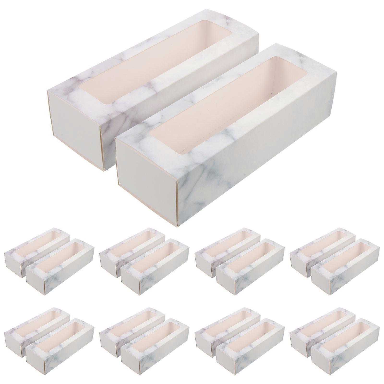Macarons Box Rectangle Baking Box for Dessert Packing 20Pcs