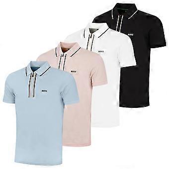Camisa polo de golfe masculina Hugo Boss Philix com tecnologia de absorção de umidade, secagem rápida e elasticidade.