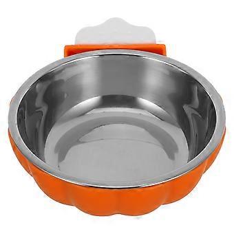 Gamelle en acier inoxydable pour perroquets avec support à pince, accessoire pour cage