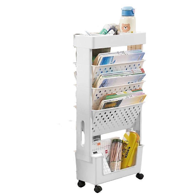 Multi-Functional Partition Storage Rack Book Stationery Office Learning Items Organizing Multi-Layer Storage Rack with Wheels Movable