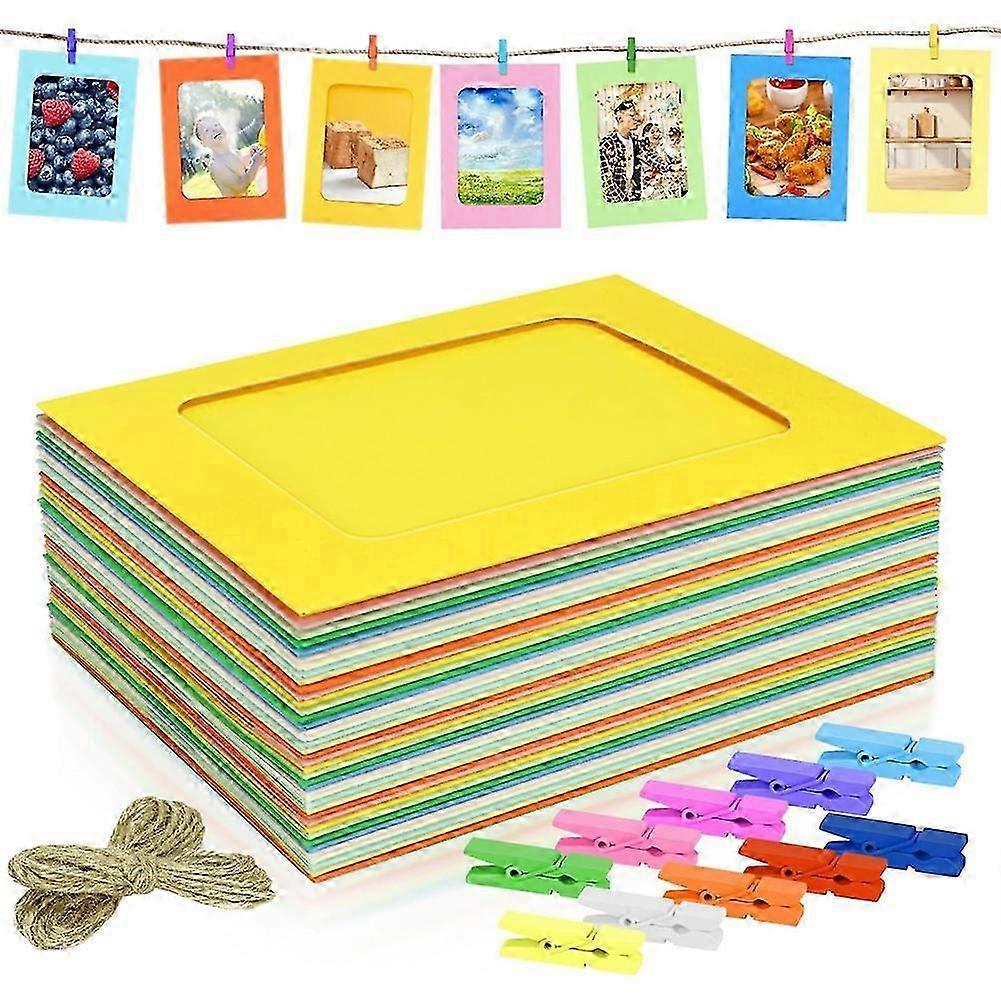 50 Pack Frames compatible with Pictures Photo Holder with Clips
