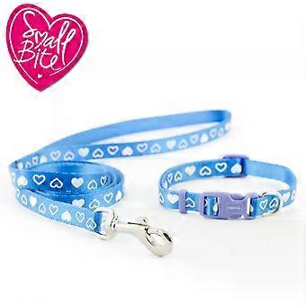Blue Heart Collar & Lead For Puppies Or Small Dogs
