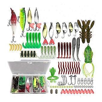 94-teiliges Angelköder-Set – Blinker, Gummiköder, Angelbox für Barsch, Forelle, Lachs und mehr