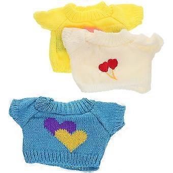 Conjunto de 3 peças de roupa para boneca, incluindo suéter em cores sortidas para acessórios de ursinho de pelúcia.