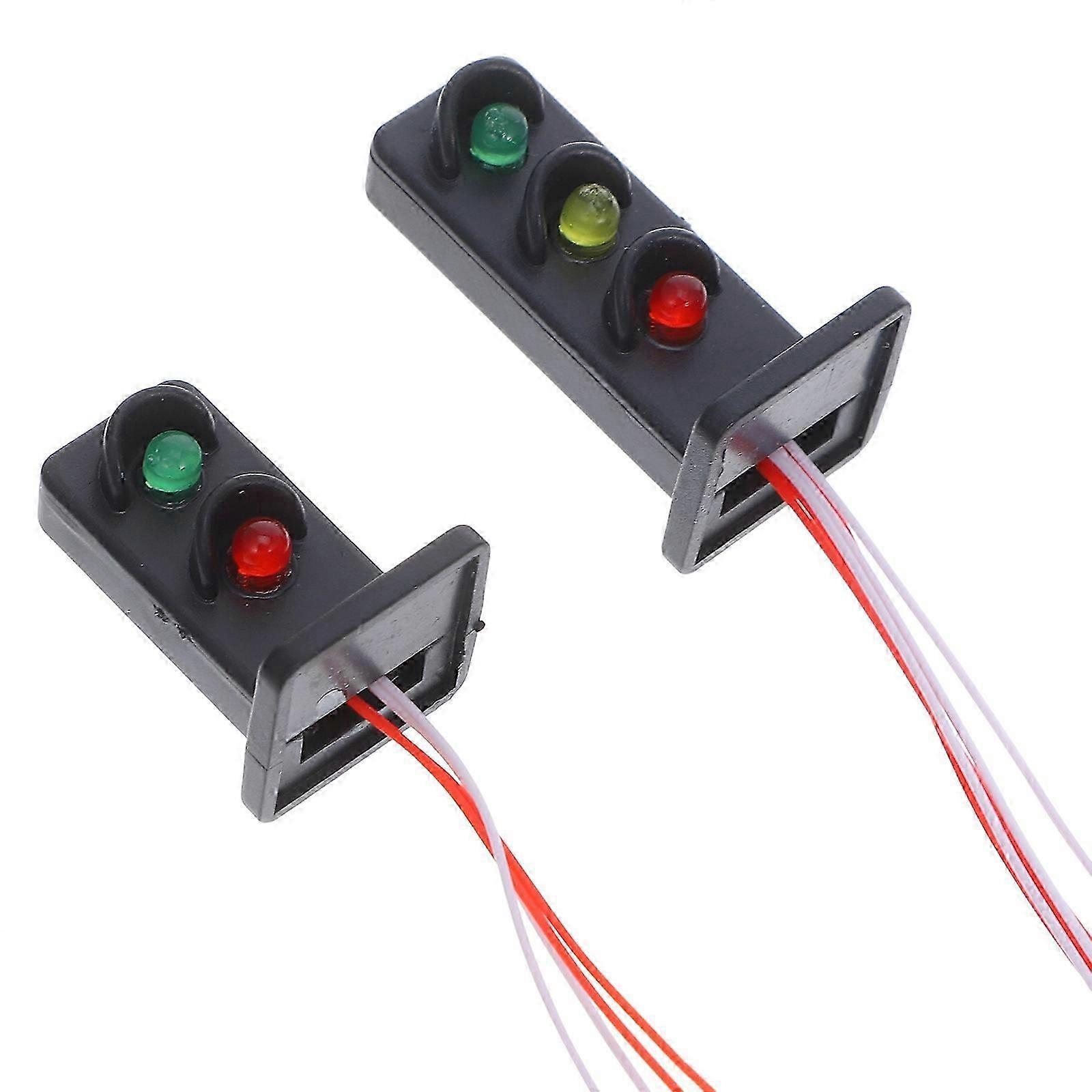 Model Material Train Signal Light for Sand Table 2Pcs ABS Black Plastic