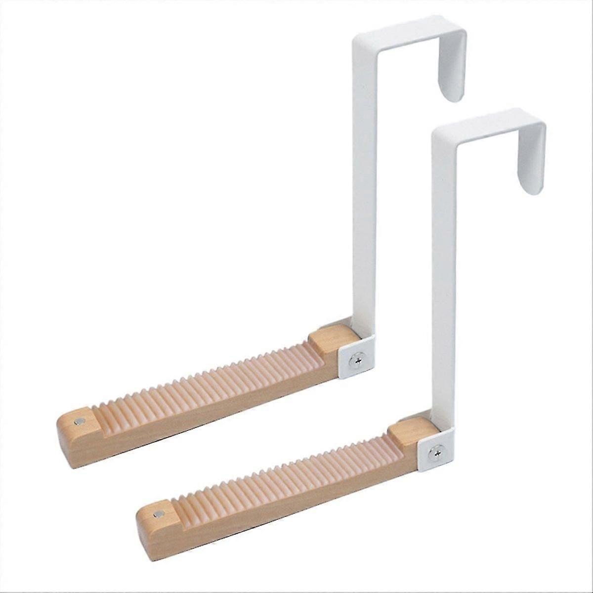 2 Pack Foldable Over Door Drying Rack, White