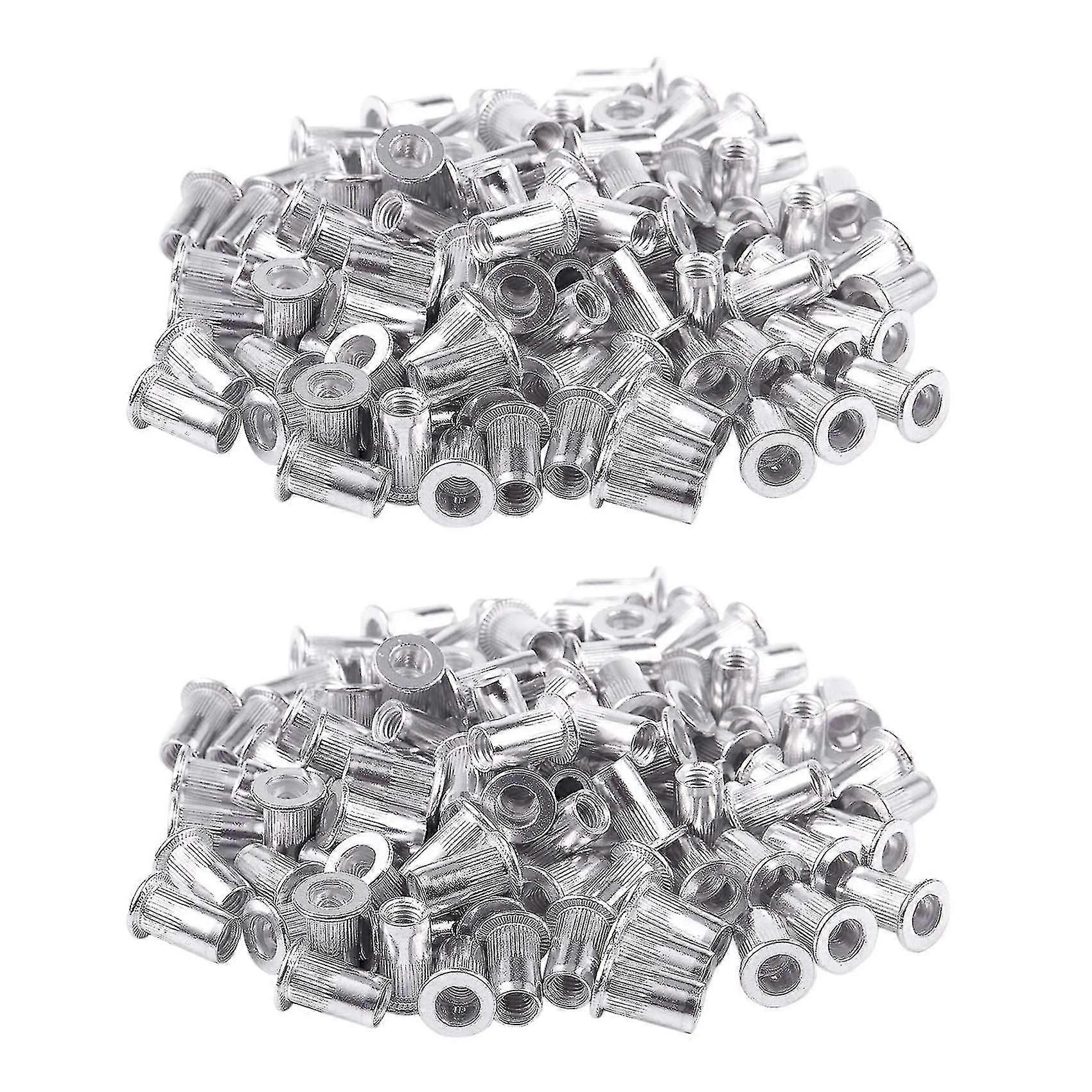 M5 Aluminium Threaded Rivnuts Flat Head Rivet Nuts 100pcs