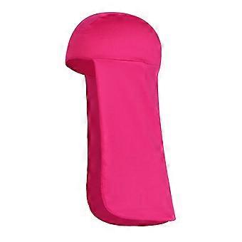 Sun Protection Hat with Wide Brim UV Protection and Foldable Neck Shield for Hiking Camping Rose Red 26-27