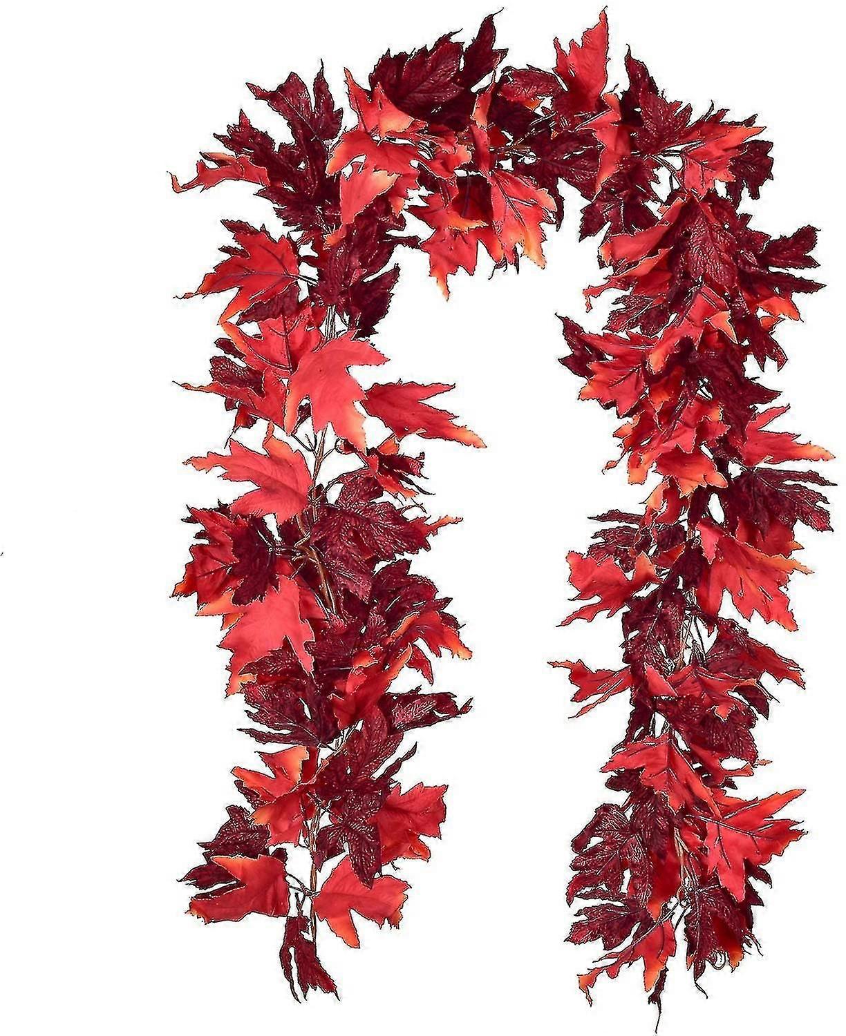 Artificial Maple Leaf Garlands, Long 17cm/piece (send 2 sticky hooks) B