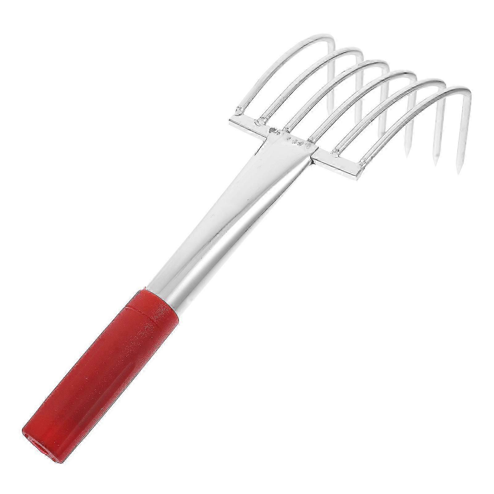 Stainless Steel Clamming Rake for Beach Shell Digging with Comfortable Handle
