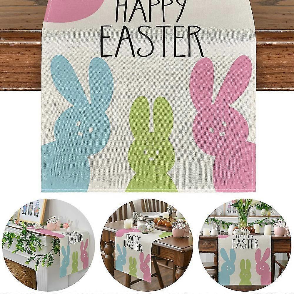 Easter Table Runner Spring Holiday Decor Kitchen Table Runners Home Party Decoration