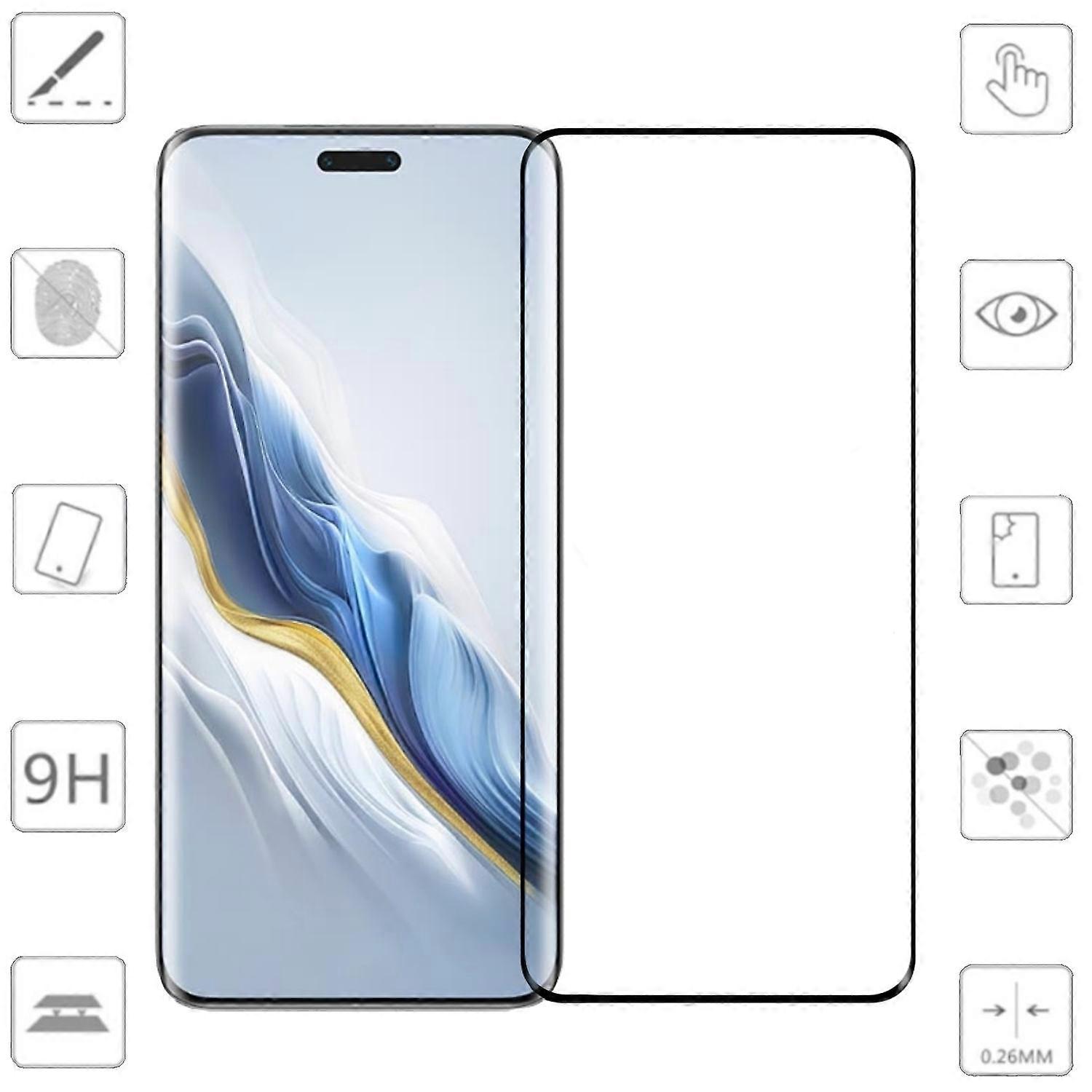For Honor Magic 6 Pro 2x 4D Display Full LCD Curved H9 Tempered Glass Film Protector Accessory