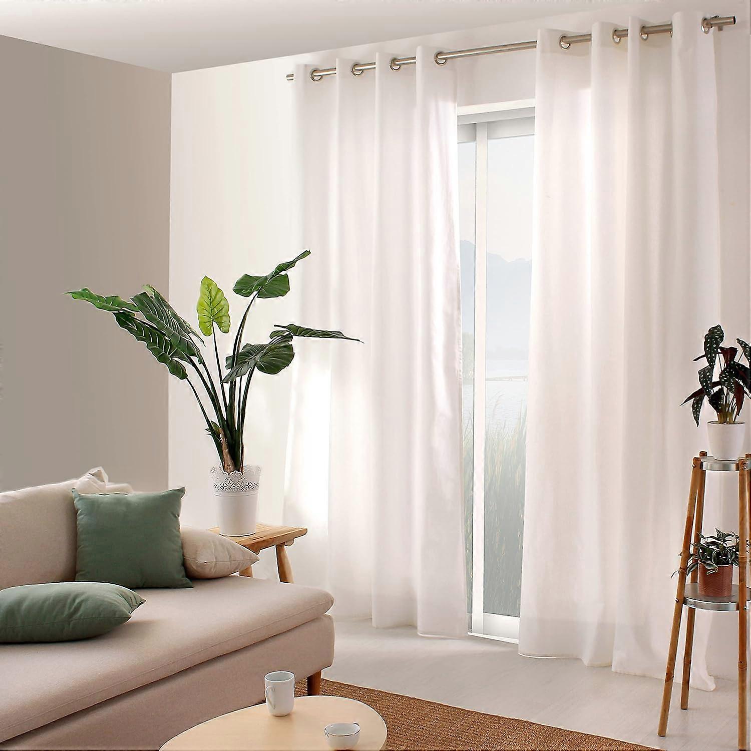 Curtain with silver eyelets, Panama Collection