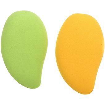 Assorted Color Mango Shape Makeup Sponge Puff for 2Pcs Cosmetic Use